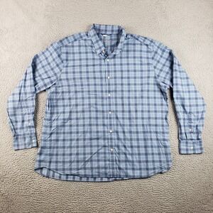 Vineyard Vines Shirt Mens 2XL Blue On The Go Plaid OTG Performance Flex